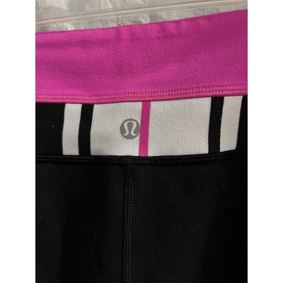 Lululemon Pink Black Astro Pants Sz 6 Traverse Stripes - Picture 5 of 6
